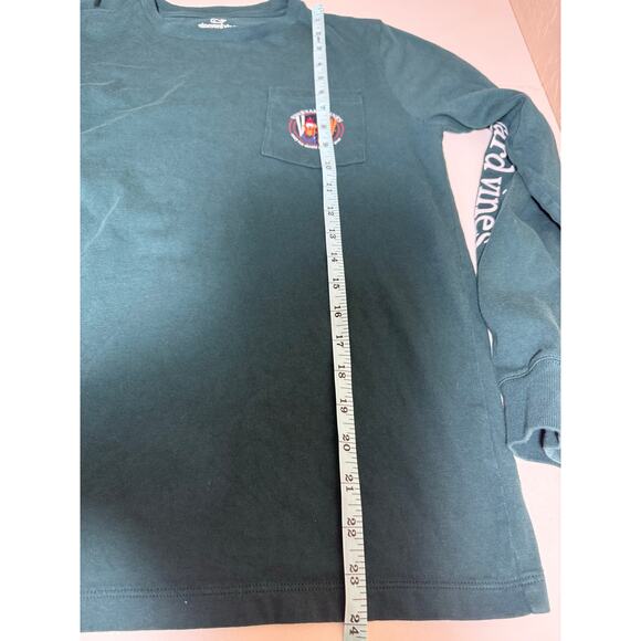 Vineyard Vines Boys' Ski Dogs Long-Sleeve Green Pocket Tee Size Large (16) - Picture 9 of 11